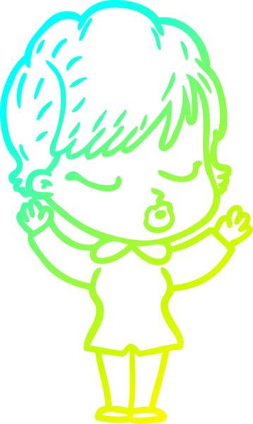 Bir insan tarafından çizilmiş gözleri olan bir karikatür kadın çizimi