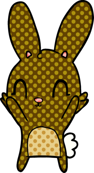 Bir insan tarafından çizilmiş şirin çizgi film tavşanı.