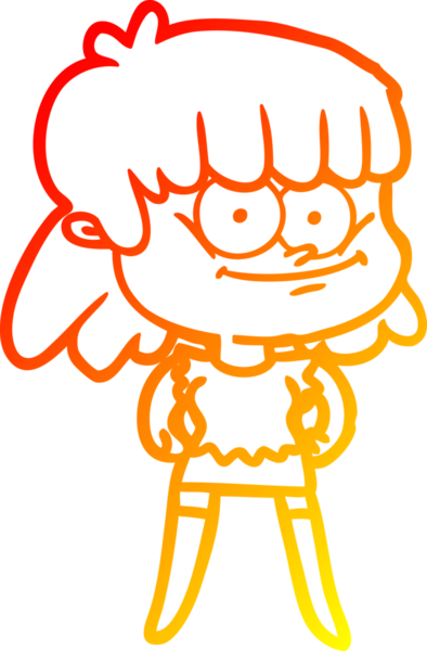 Bir insan tarafından çizilmiş gülümseyen bir karikatür çizimi