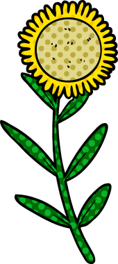 bir insan tarafından çizilmiş ayçiçeği çizgi filmi