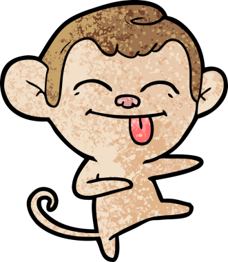 Bir insan tarafından çizilmiş komik çizgi film maymunu