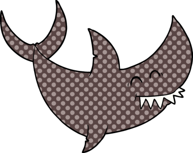 Bir insan tarafından çizilmiş bir köpek balığı.