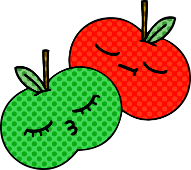 bir insan tarafından çizilmiş elmaların çizgi romanı