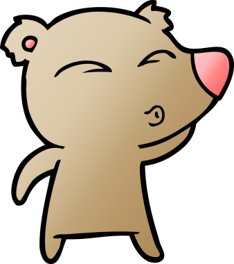 bir insan tarafından çizilmiş bir karikatür ıslık ayısı