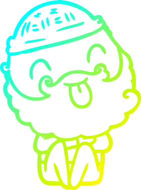 Soğuk gradyan çizgisi, sakallı bir adamın bir insan tarafından çizilmiş dili.