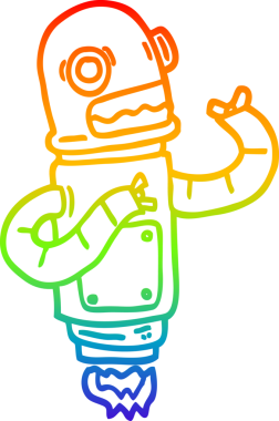 Bir insan tarafından çizilmiş gökkuşağı gradyan çizgi çizimi