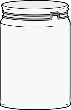 Bir insan tarafından çizilmiş boş cam kavanoz.