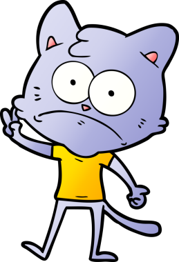 bir insan tarafından çizilmiş sinirli bir kedi.