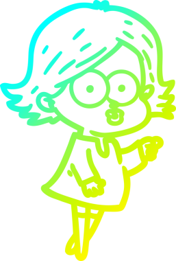 Bir insan tarafından somurtulmuş çizgi film kızı çizimi.