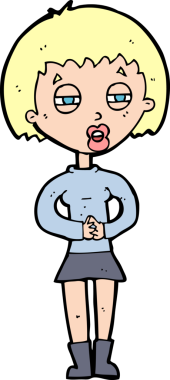 Bir insan tarafından çizilmiş şüpheli bir kız.