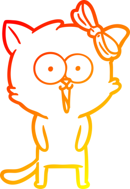 Bir insan tarafından çizilmiş çizgi film kedisinin sıcak çizgi çizimi