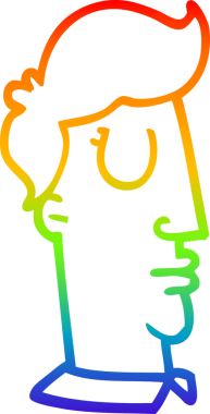 gökkuşağı gradyan çizgi çizimi bir insan tarafından çizilmiş insan kafası