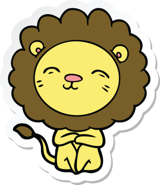 Bir insan tarafından çizilmiş karikatür aslanının çıkartması.