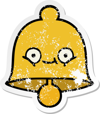 Bir insan tarafından çizilmiş sevimli bir çanın sıkıntılı çıkartması.