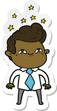 Bir insan tarafından çizilmiş heyecanlı bir adamın çıkartması.