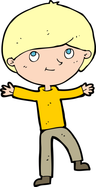 Bir insan tarafından çizilmiş heyecanlı bir çocuk.