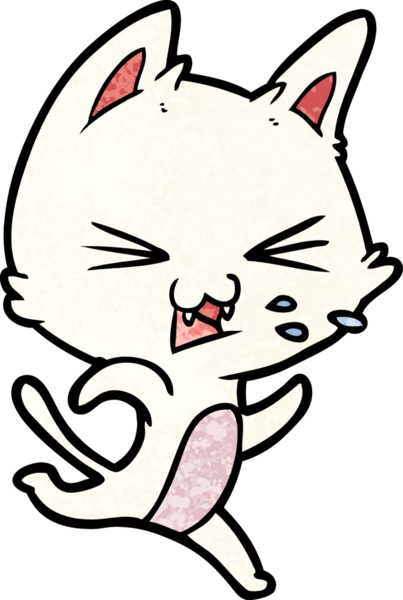 Bir insan tarafından çizilmiş kedi tıslaması.