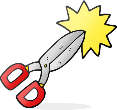 Bir insan tarafından çizilmiş karikatür makasları.