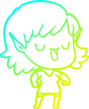 Bir insan tarafından çizilmiş soğuk gradyan çizgi çizimi.