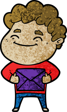 Bir insan tarafından çizilmiş çizgi film dostu bir adam.