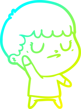 Bir insan tarafından çizilmiş soğuk gradyan çizgi film karakteri.