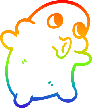 Gökkuşağının gradyan çizimi bir insan tarafından çizilmiş garip bir uzaylı çizgi