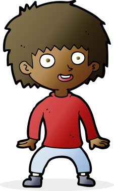 Bir insan tarafından çizilmiş heyecanlı bir çocuk.