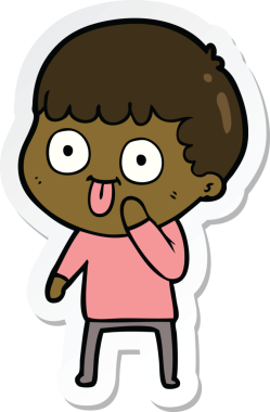 Bir insan tarafından çizilmiş karikatür adamın çıkartması.