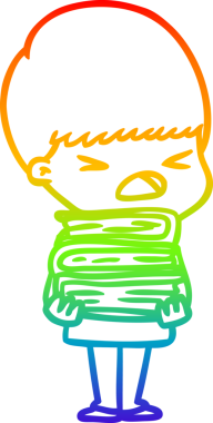 gökkuşağı gradyan çizgi çizimi bir insan tarafından çizilmiş stresli bir adam