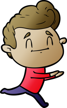 Bir insan tarafından çizilmiş bir karikatür adam.