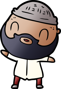 Bir insan tarafından çizilmiş sakallı bir adam.