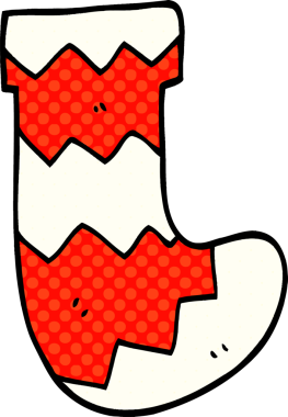 Bir insan tarafından çizilmiş karalama Noel çorabı.