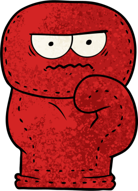 Bir insan tarafından çizilmiş bir boks eldiveni.