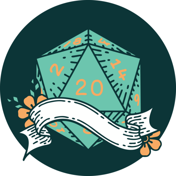 Bir insan tarafından çizilen 20 D20 zar atma ikonu