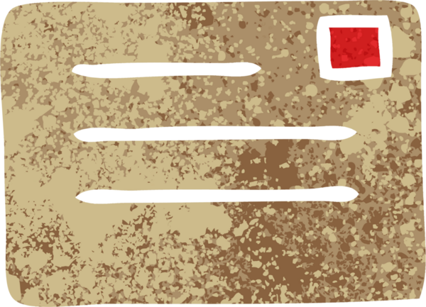 Bir insan tarafından çizilmiş kağıt zarfın retro çizim tarzı karikatürü