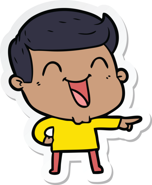 Bir insan tarafından çizilmiş bir karikatür adamın çıkartması.