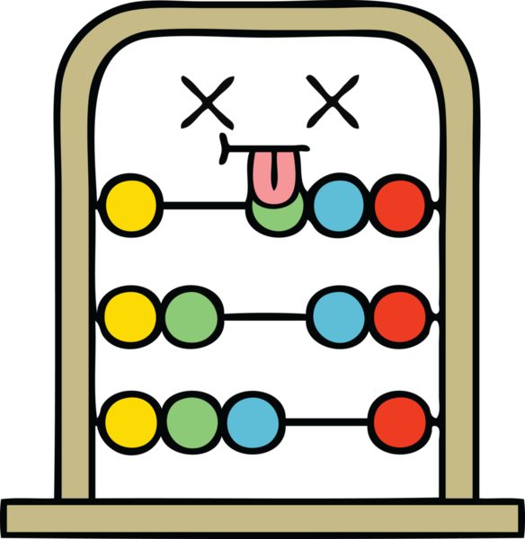 Bir insan tarafından çizilmiş abaküs karikatürü.