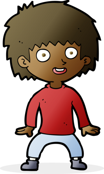 Bir insan tarafından çizilmiş heyecanlı bir çocuk.