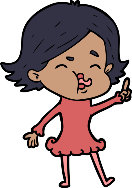 Bir insan tarafından çizilen karikatür kızı.