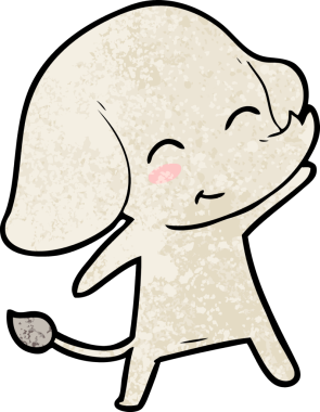 Bir insan tarafından çizilmiş şirin bir fil.