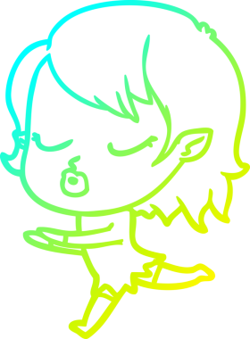 Soğuk gradyan çizgisi, bir insan tarafından çizilmiş şirin bir vampir kız çizgi filmi.