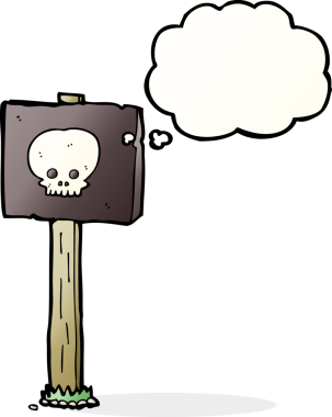 Bir insan tarafından çizilmiş düşünce baloncuklu çizgi film levhası.