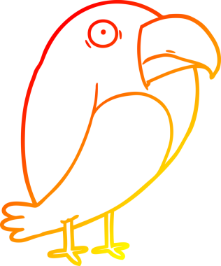 Bir insan tarafından çizilmiş bir karga çiziminin sıcak gradyanı