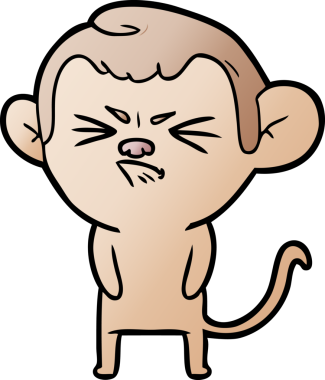 Bir insan tarafından çizilmiş sinir bozucu bir maymun.