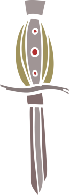 Bir insan tarafından çizilmiş karalama dövme hançeri sembolü.