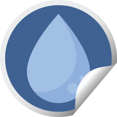 bir insan tarafından çizilmiş yağmur damlası grafik vektör çizimi dairesel etiketi