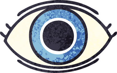 Bir insan tarafından çizilmiş retro illüstrasyon tarzı bir göz çizimi