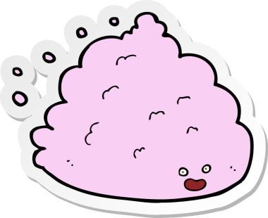 Bir insan tarafından çizilmiş bir çizgi film karakterinin çıkartması.