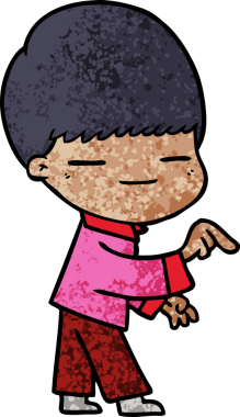 Bir insan tarafından çizilmiş kendini beğenmiş bir çocuk.