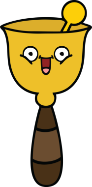 Bir insan tarafından çizilmiş sevimli bir okul çanı karikatürü.